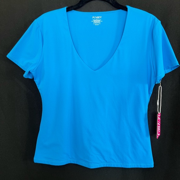 SOLD🆕 NWT PUMIEY Blue V-Neck Slim Fit Tee | Size XL - Picture 4 of 8